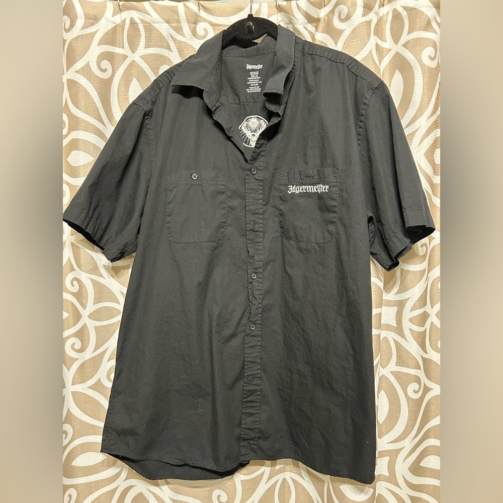 Women’s jagermeister short sleeve button up